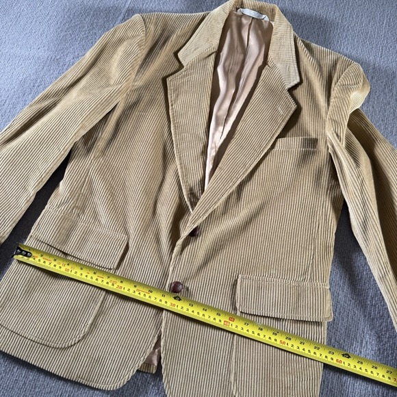 Vintage Land's End Corduroy Cotton Blazer Tan Elbow‎ Pads 43R NWT VTG - Picture 9 of 11
